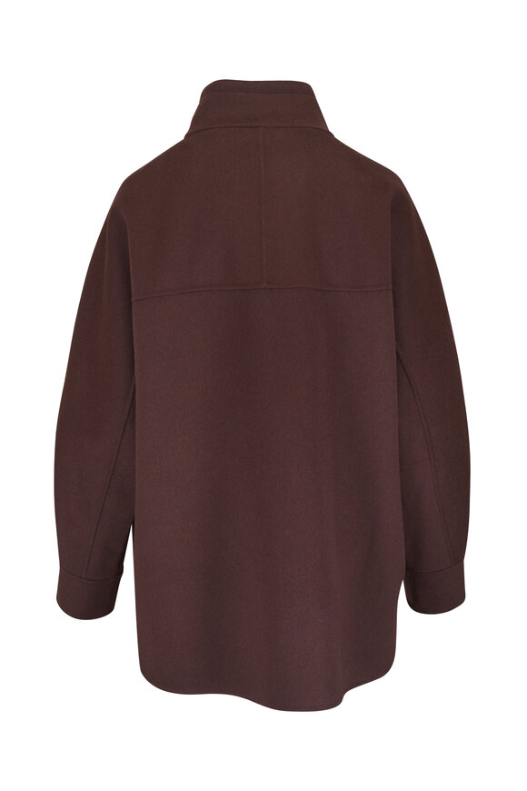 Kinross Chocolate Wool & Cashmere Weekend Coat - view 2