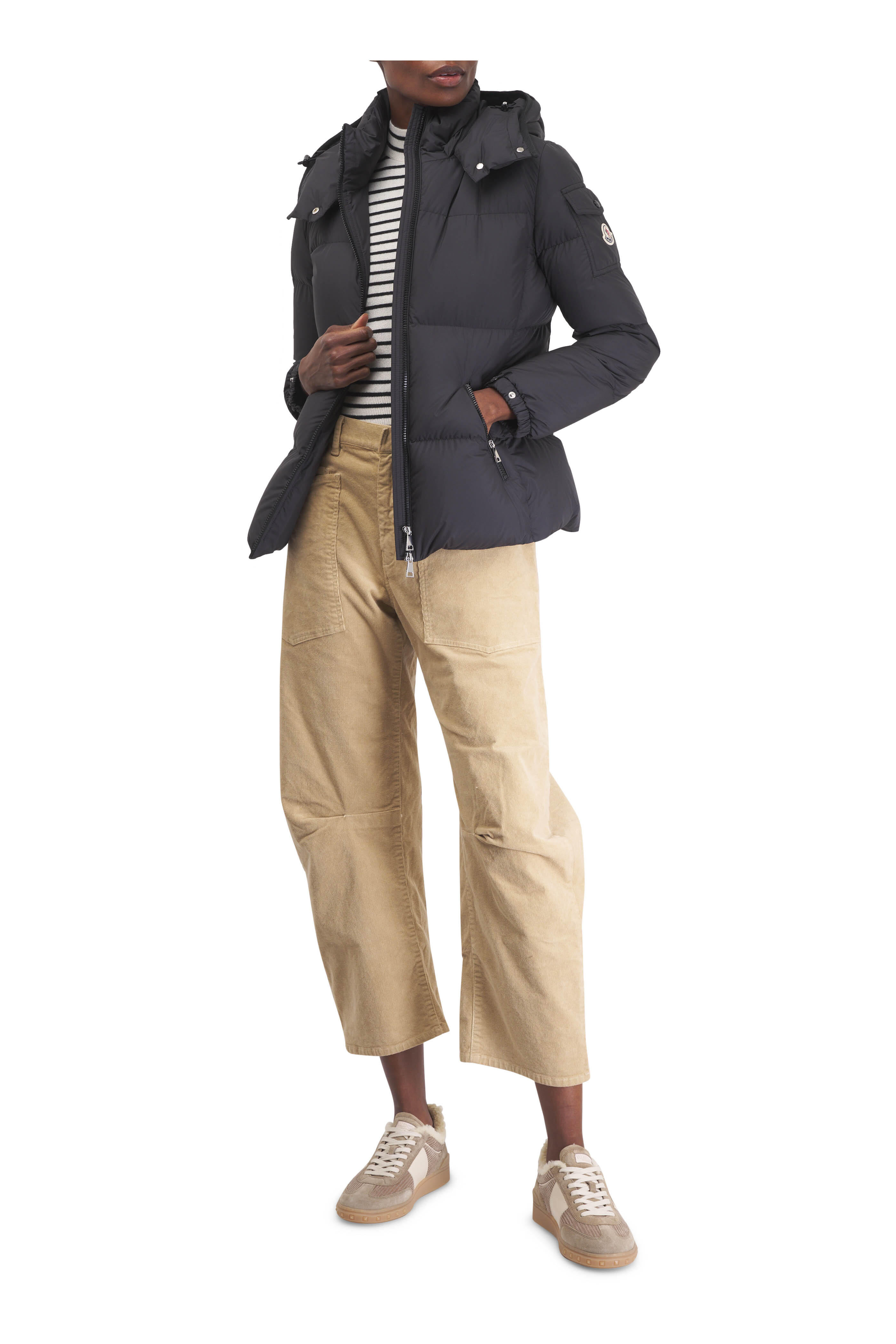 Nili Lotan - Shon Neutral Corduroy Curved Pant