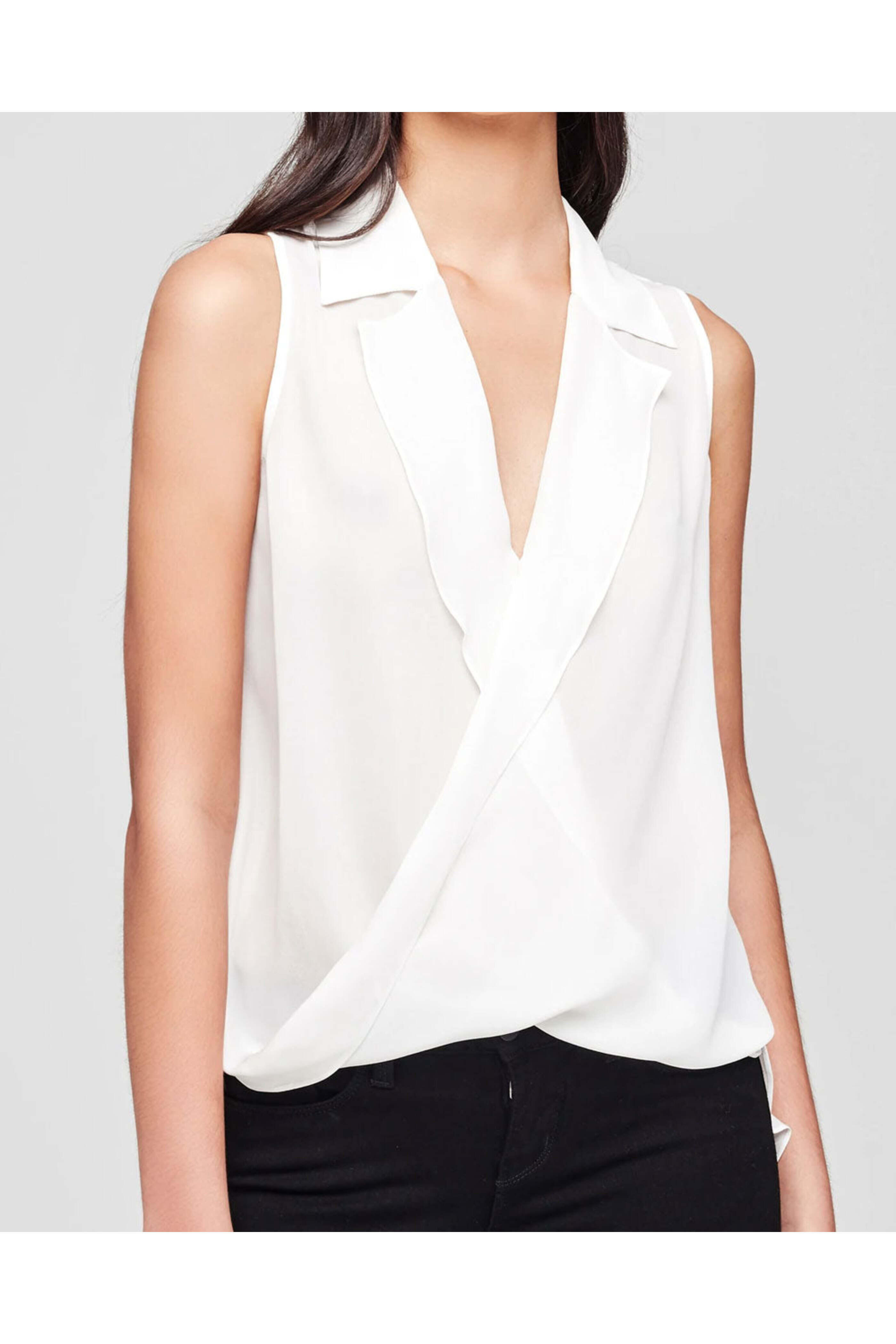 L'Agence - Ivory Sleeveless Freja Blouse
