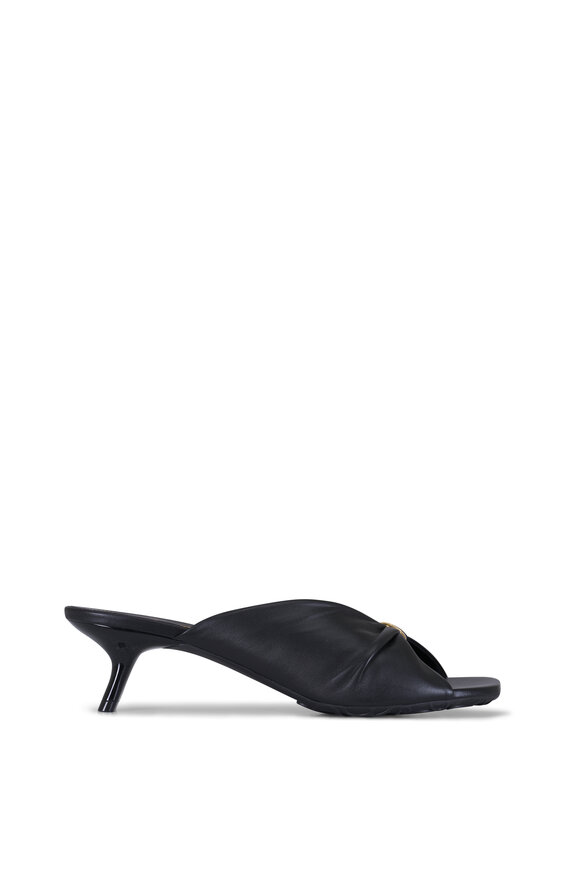 Loewe Pebble Black Leather Soft Slide, 45mm - view 3