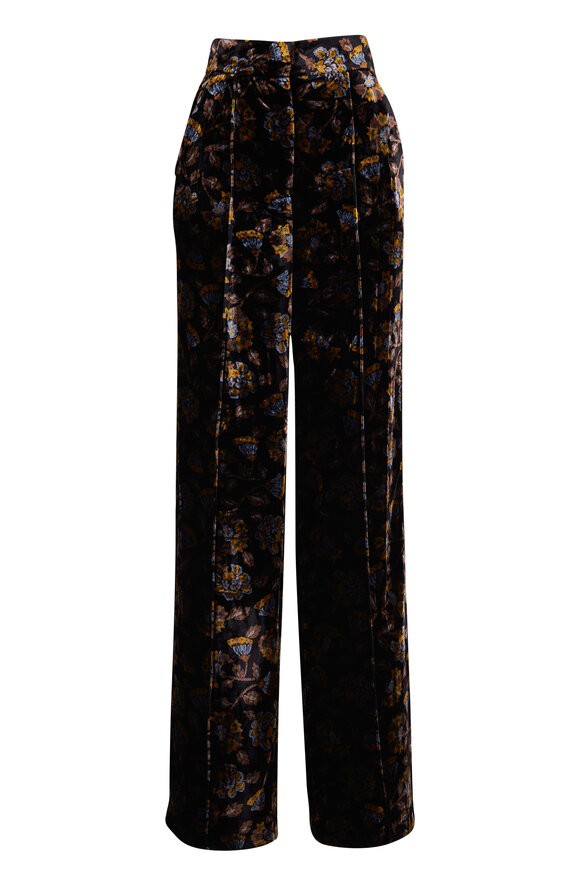 Veronica Beard - Edia Black Multi Velvet Pant