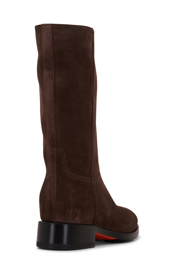 Santoni - Fleeces Dark Brown Suede Pull On Boot