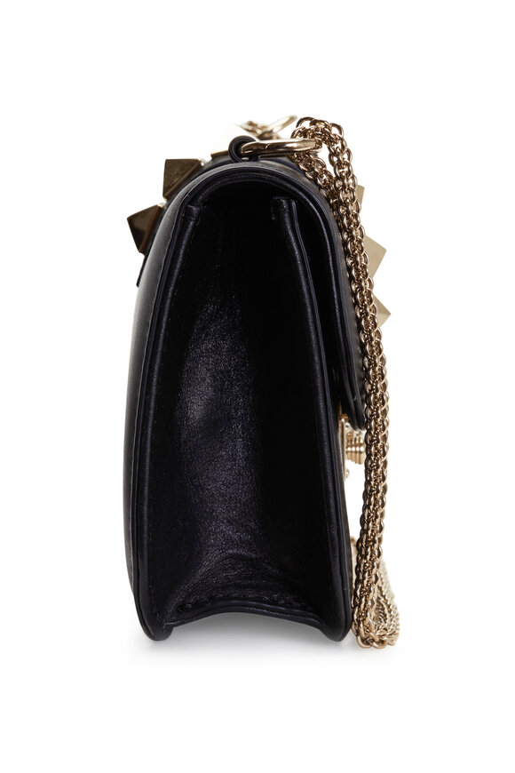 Valentino Garavani - Black Leather Studded Small Chain Shoulder Bag