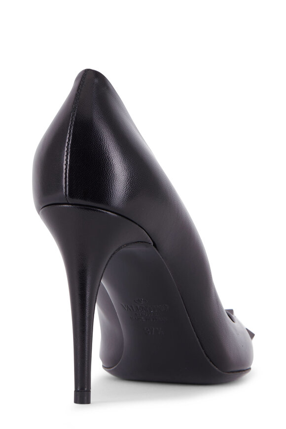 Valentino Garavani - Black Leather Spiked Toe Pump, 90mm