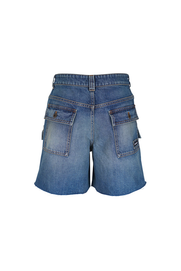 Miu Miu Sky Blue Denim Bermuda Shorts - view 3