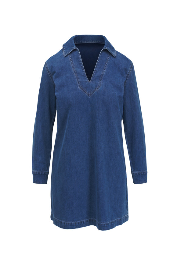 Veronica Beard - Wasta Cornflower Blue Denim Mini Dress