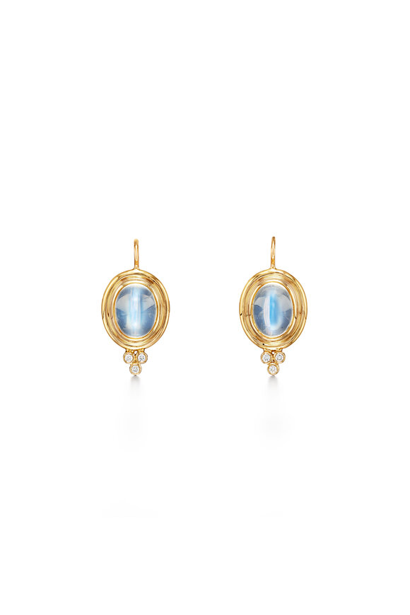 Temple St. Clair - Classic Moonstone & Diamond Earrings