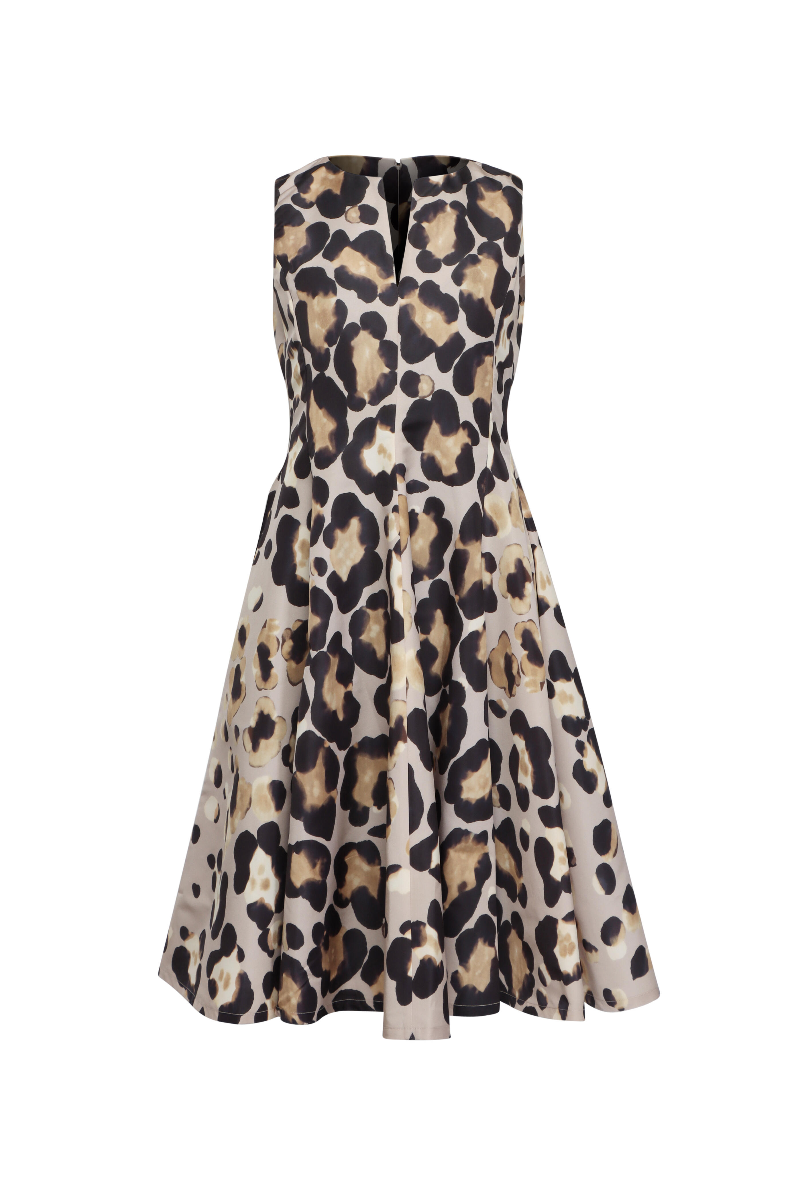 Sara Roka - Mariela Animal Print Sleeveless Midi Shirtdress