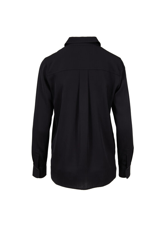 Vince Black Stretch Silk Blouse - view 3