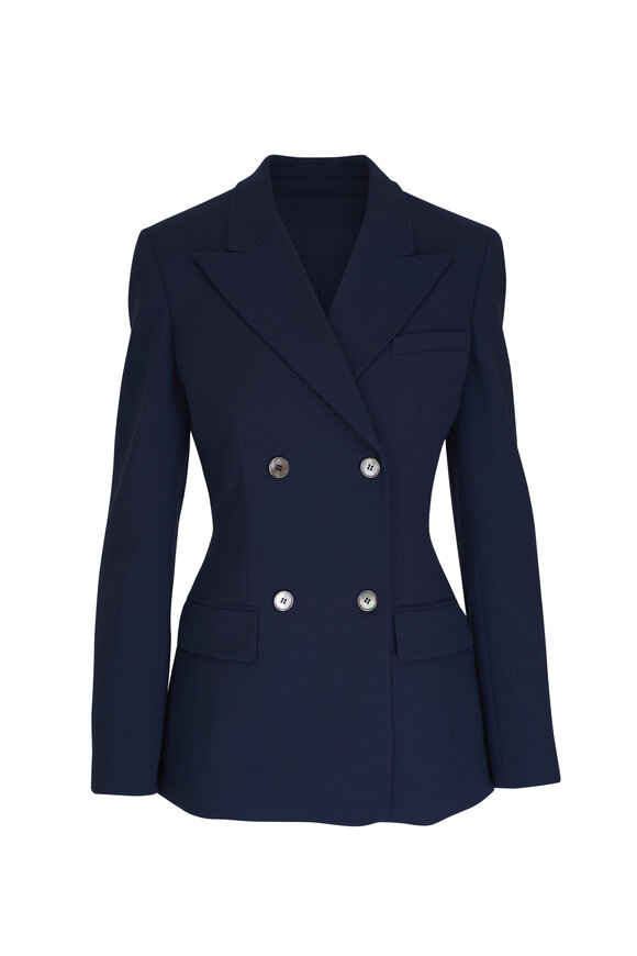 Michael Kors Collection Georgina Midnight Double Breasted Blazer