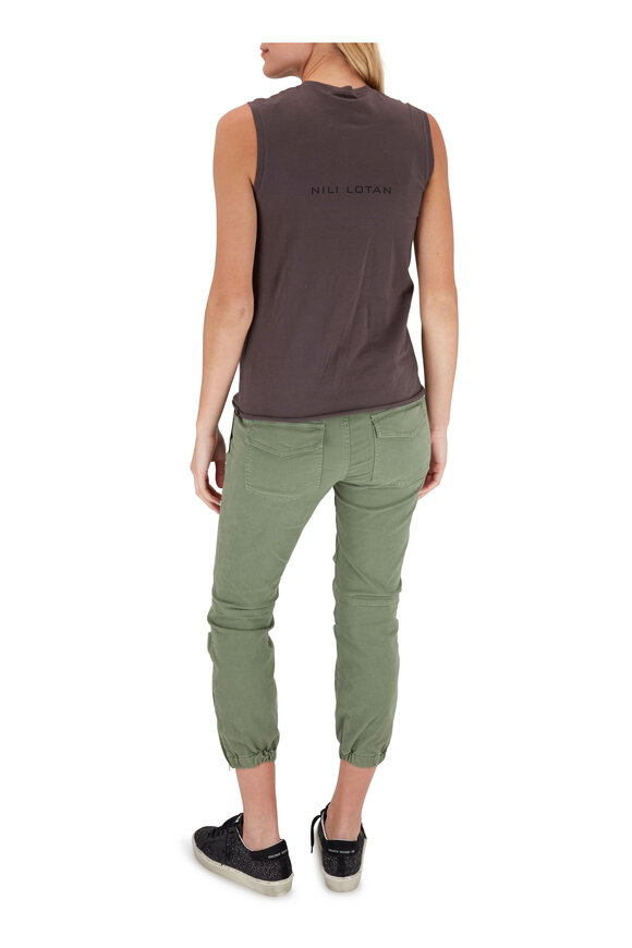 Nili Lotan - Camo Green Twill Cropped Military Pant