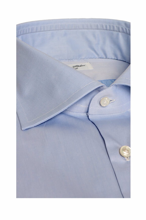 Cesare Attolini Basic Light Blue Twill Dress Shirt - view 2