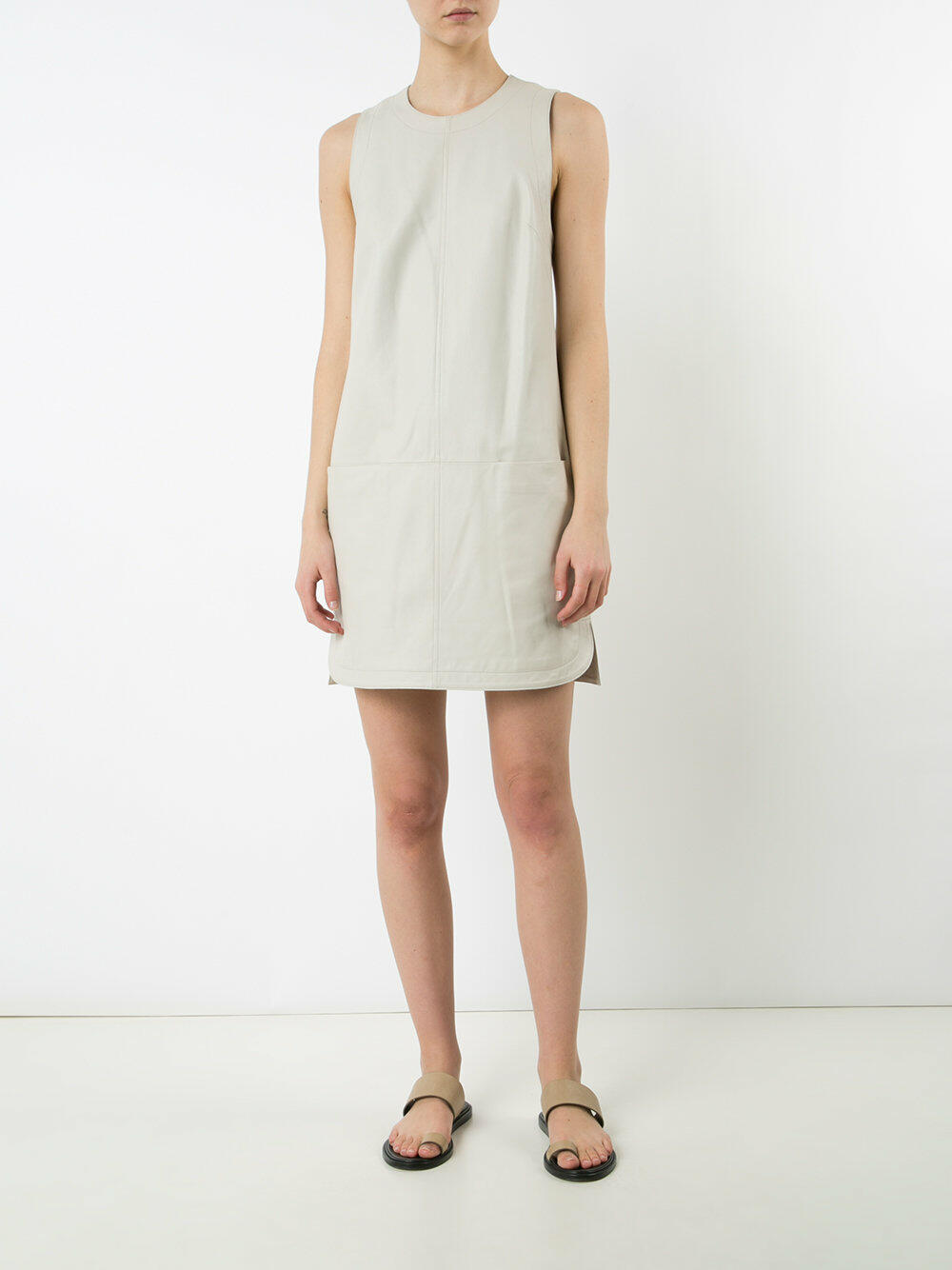 Elizabeth & James - Karlee Pumice Leather A-Line Sleeveless Dress