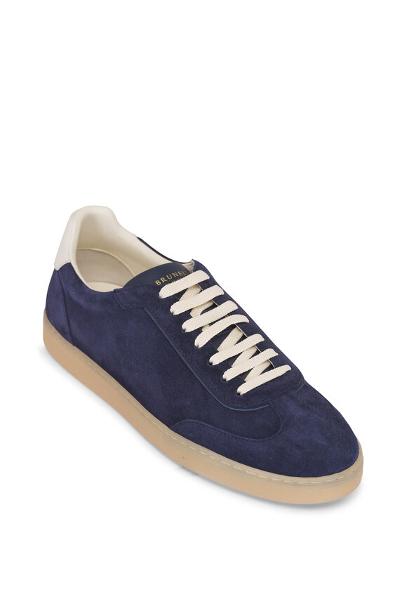 Brunello Cucinelli Navy Suede Sneaker