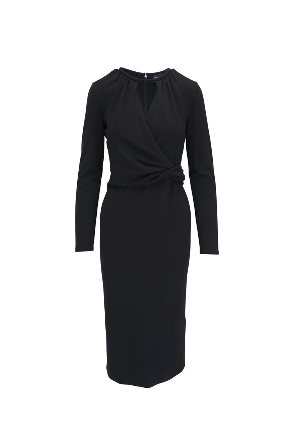 Giorgio Armani - Black Keyhole Milano Jersey Midi Dress 