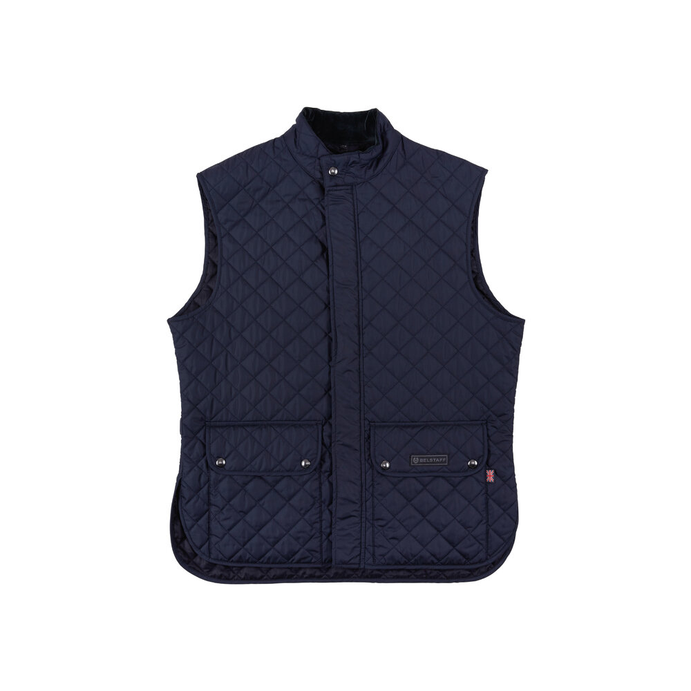 Belstaff Navy Blue Diamond Quilted Vest Mitchell Stores