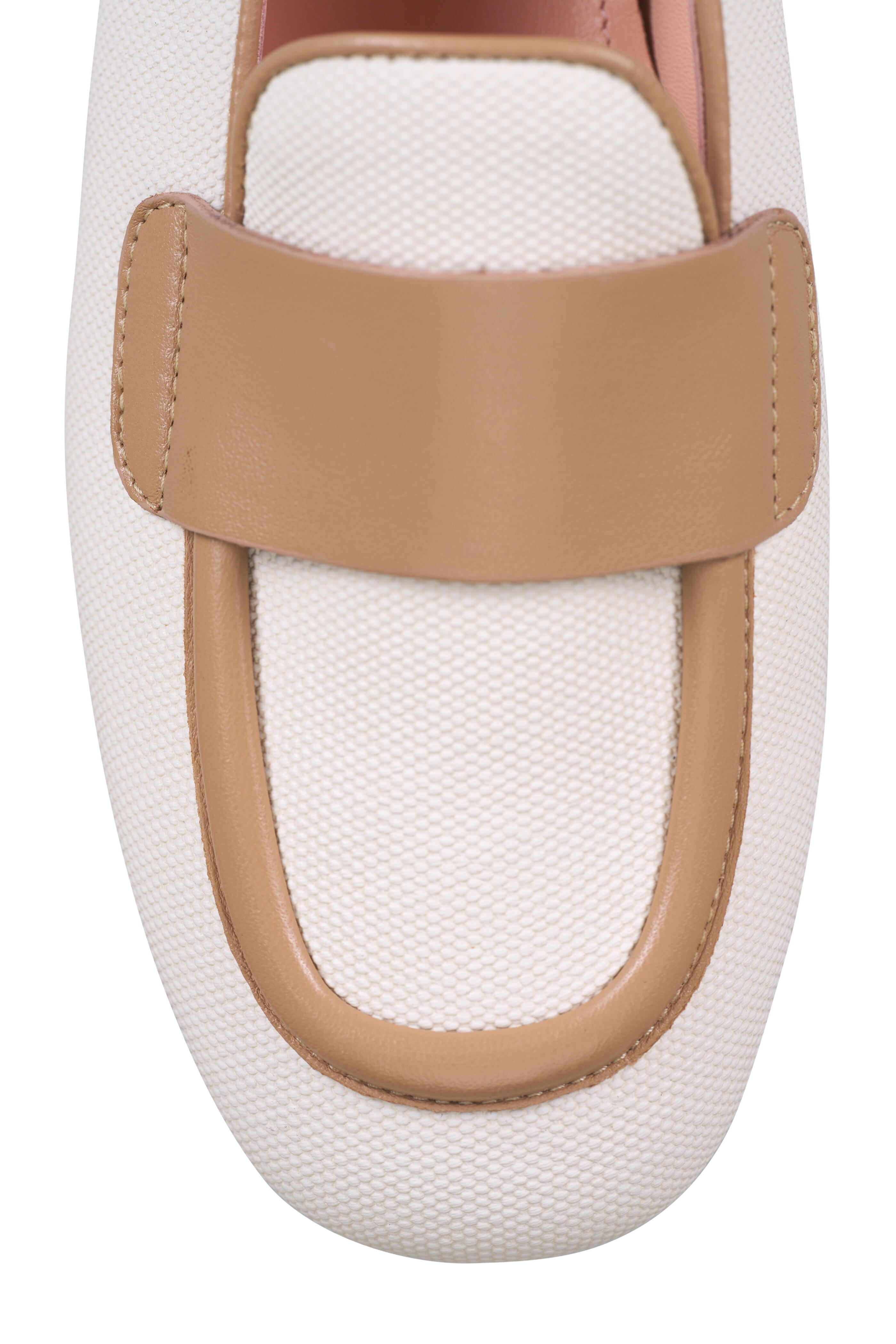 AGL - Sheryl Off White & Beige Raffia & Leather Moccasin