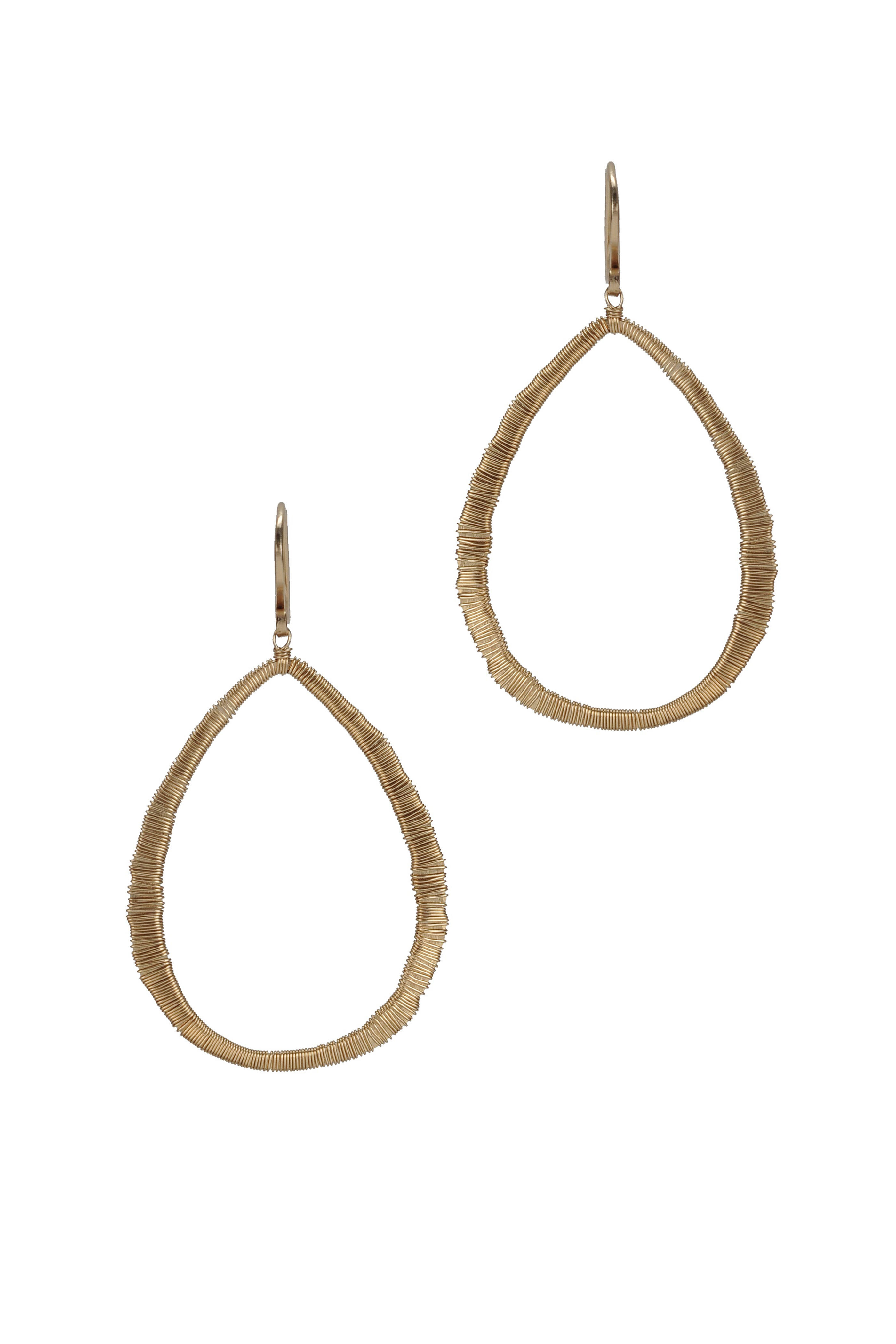 Dana Kellin Yellow Gold Open Oval Drop Earrings