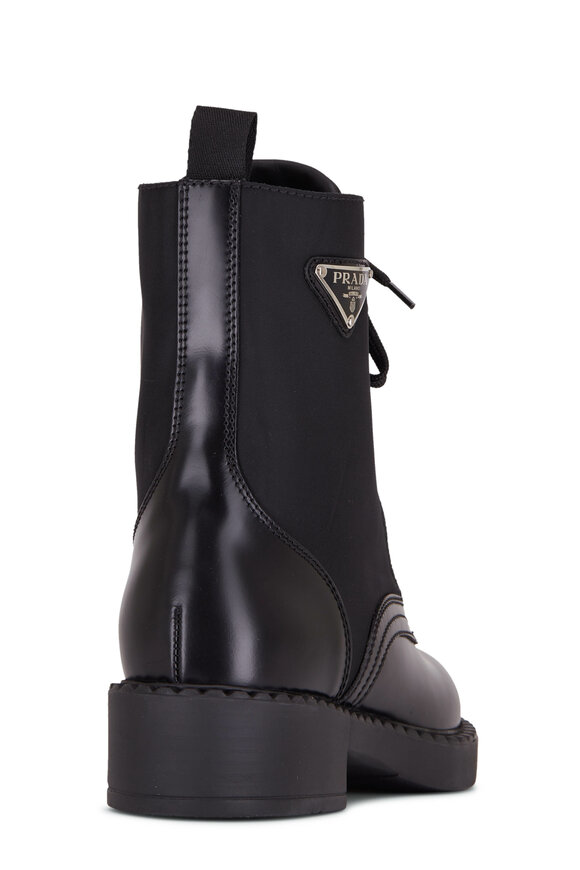 Prada - Black Leather & Nylon Boot, 50mm