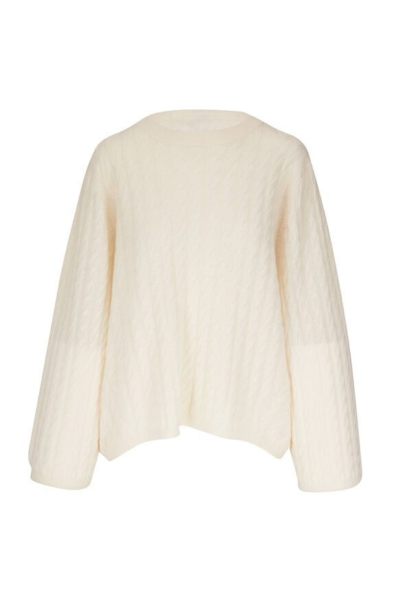 Totême - Off White Cashmere Cable Knit Sweater