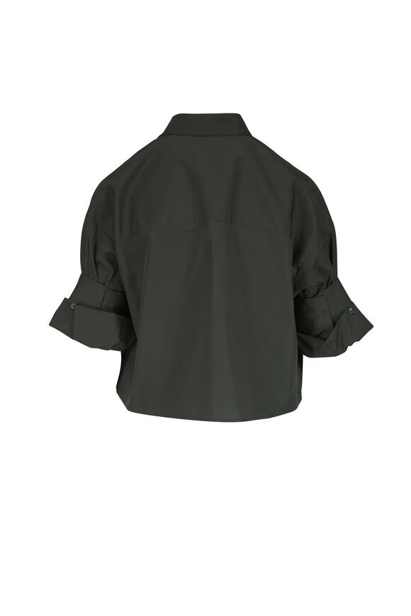 TWP Next Ex Green Superfine Cotton Cropped Shirt - view 3
