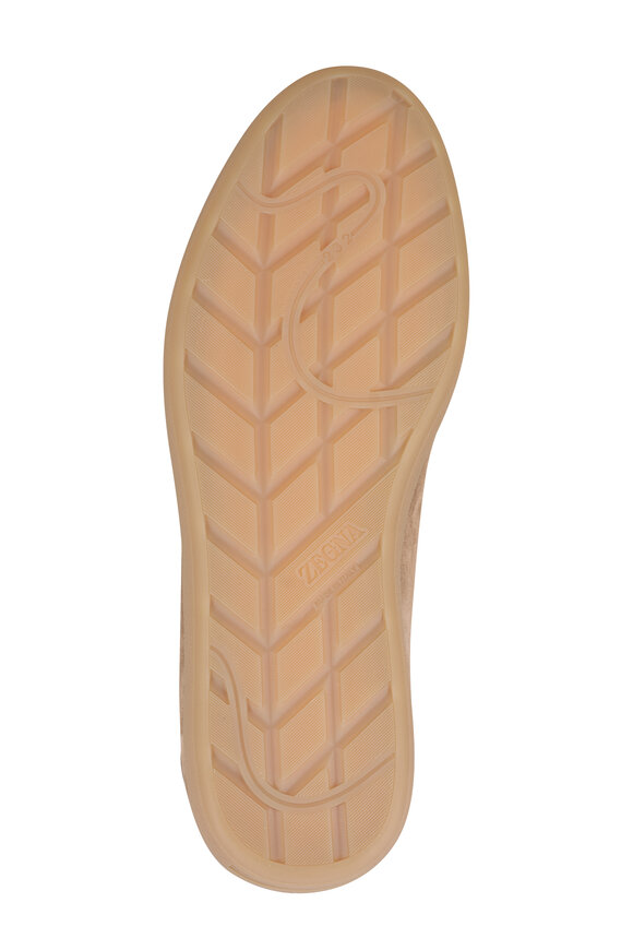 Zegna Beige Suede Low Top Sneaker - view 4