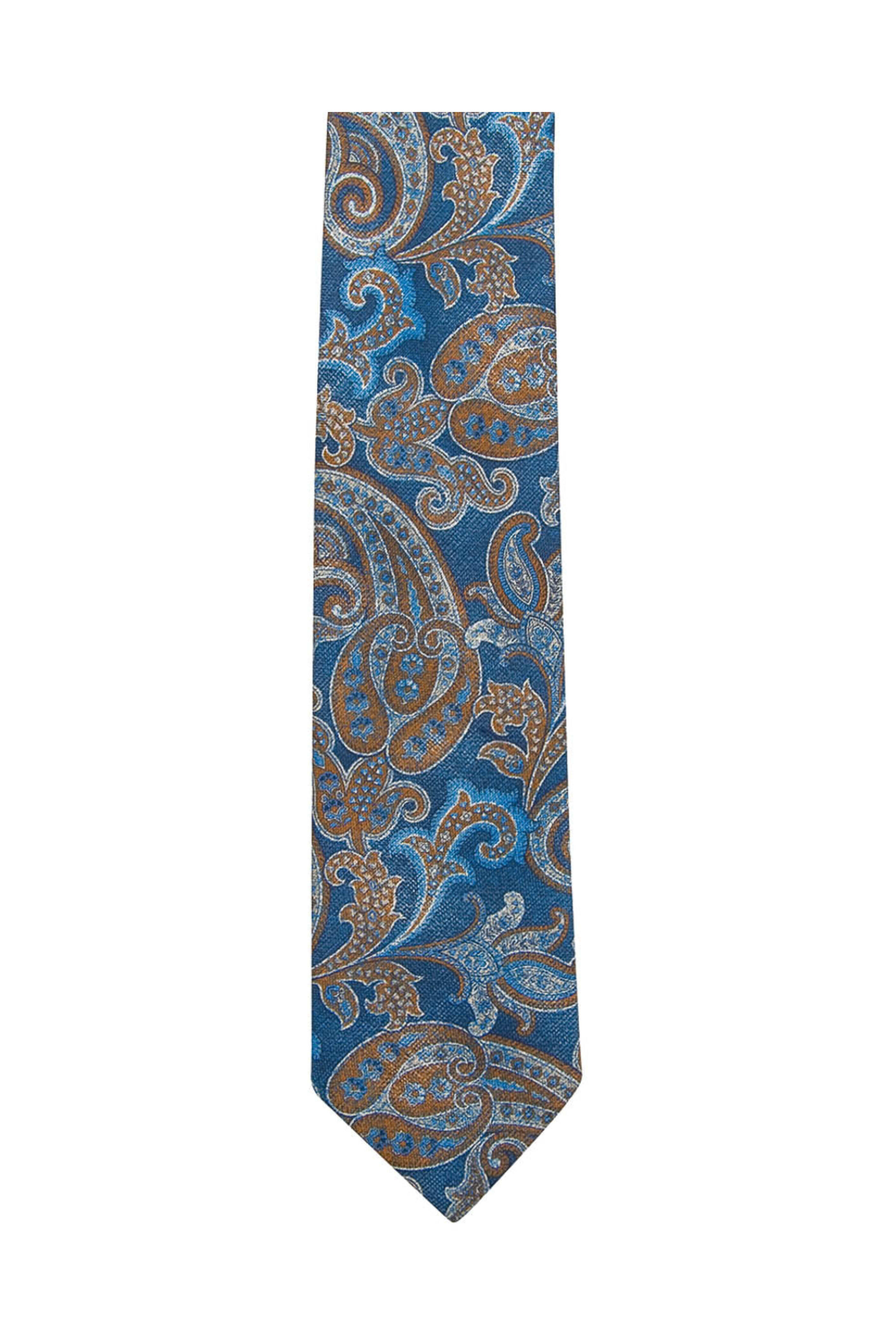 Geoff Nicholson - Blue and Burnt Orange Paisley Tie