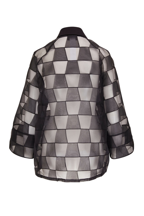 Akris - Gina Techno Organza Trapezoid Print Sheer Jacket