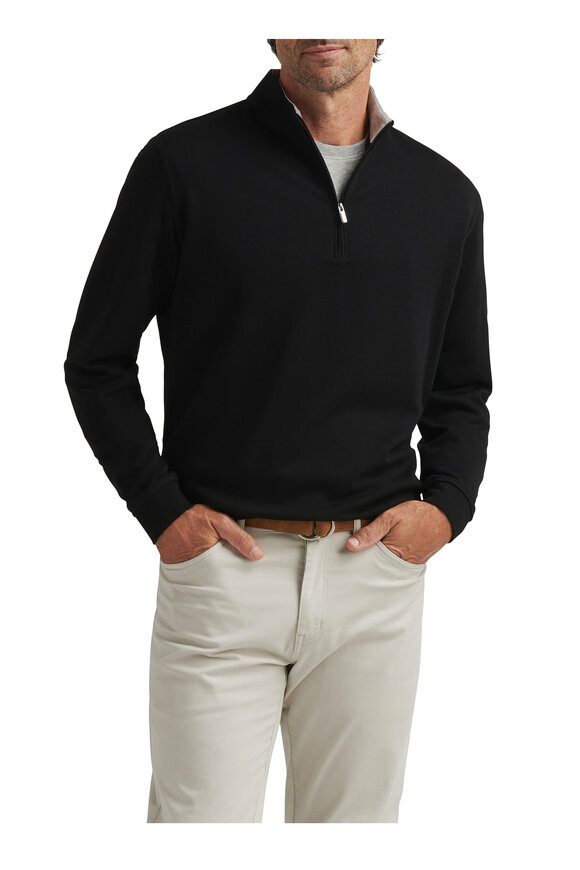 Peter Millar Crown Comfort Black Quarter Zip Pullover - view 2