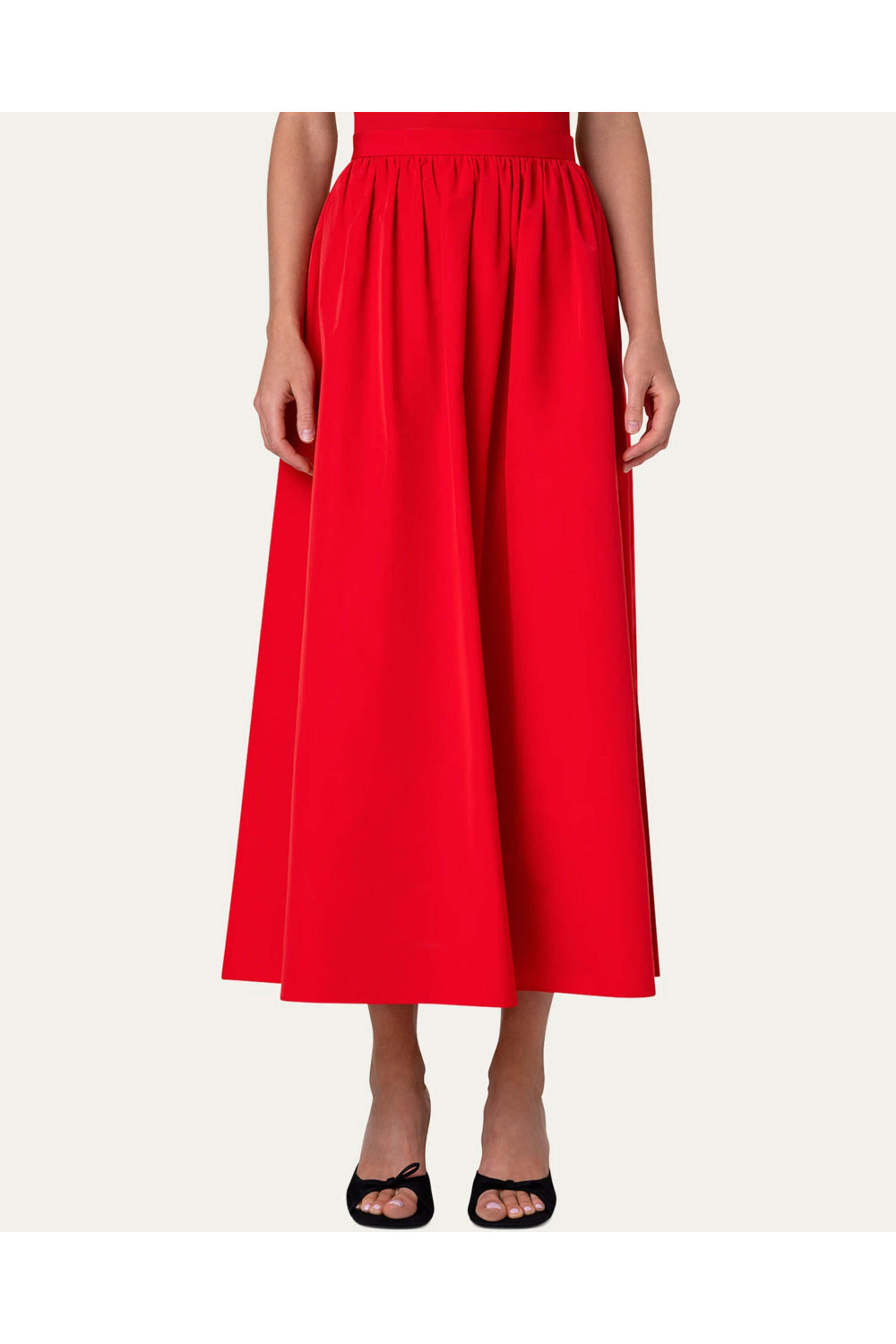Akris Punto - Red Taffeta Aline Techno Skirt