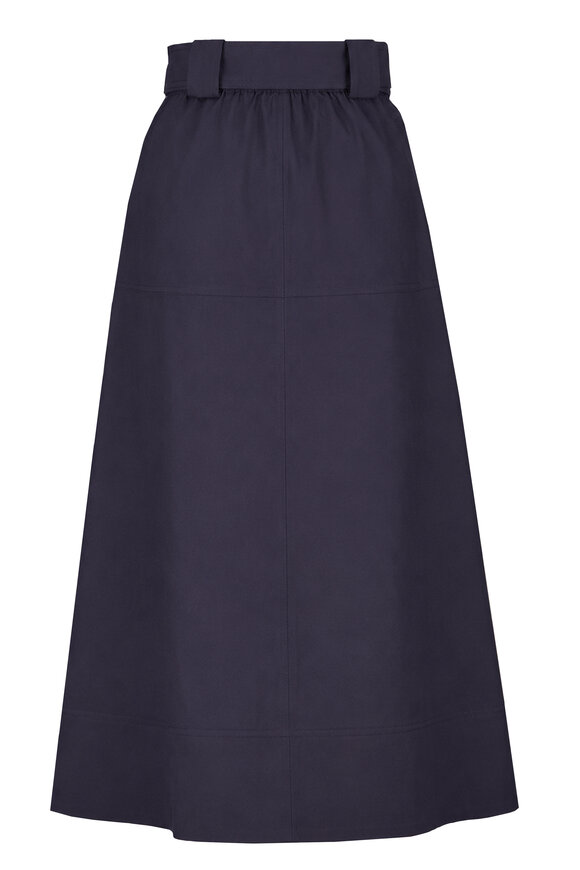 Tanya Taylor Maritime Blue Brinson Midi Skirt - view 2