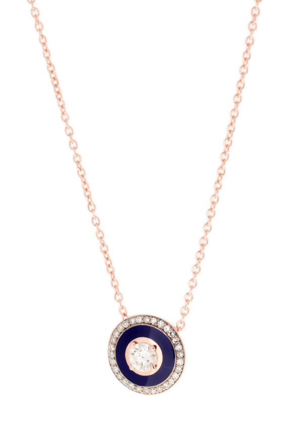 Selim Mouzannar - Navy Enamel & Diamond Pendant Necklace