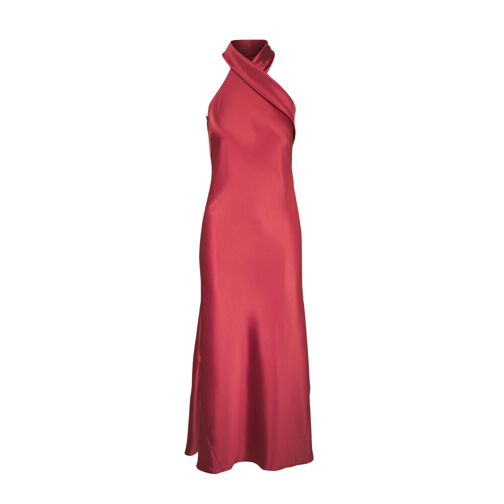 asymmetrical silk bias cut dress by galvan Galvan London Pandora Asymmetrical Bias Cut Dress