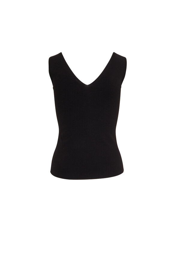 Akris - Black Fitted V-Neck Tank