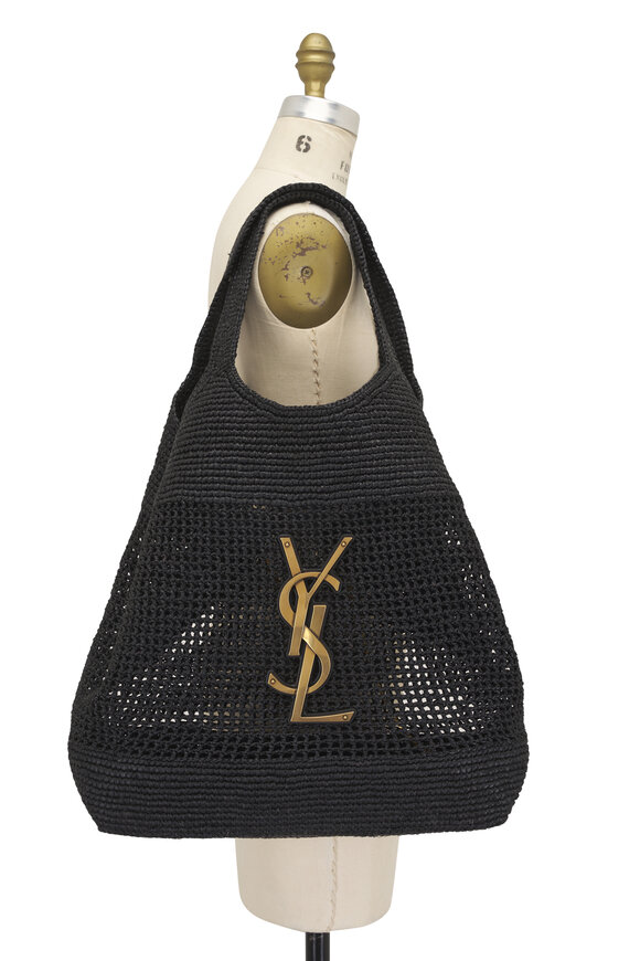Saint Laurent Icare Black Raffia Maxi Tote - view 6