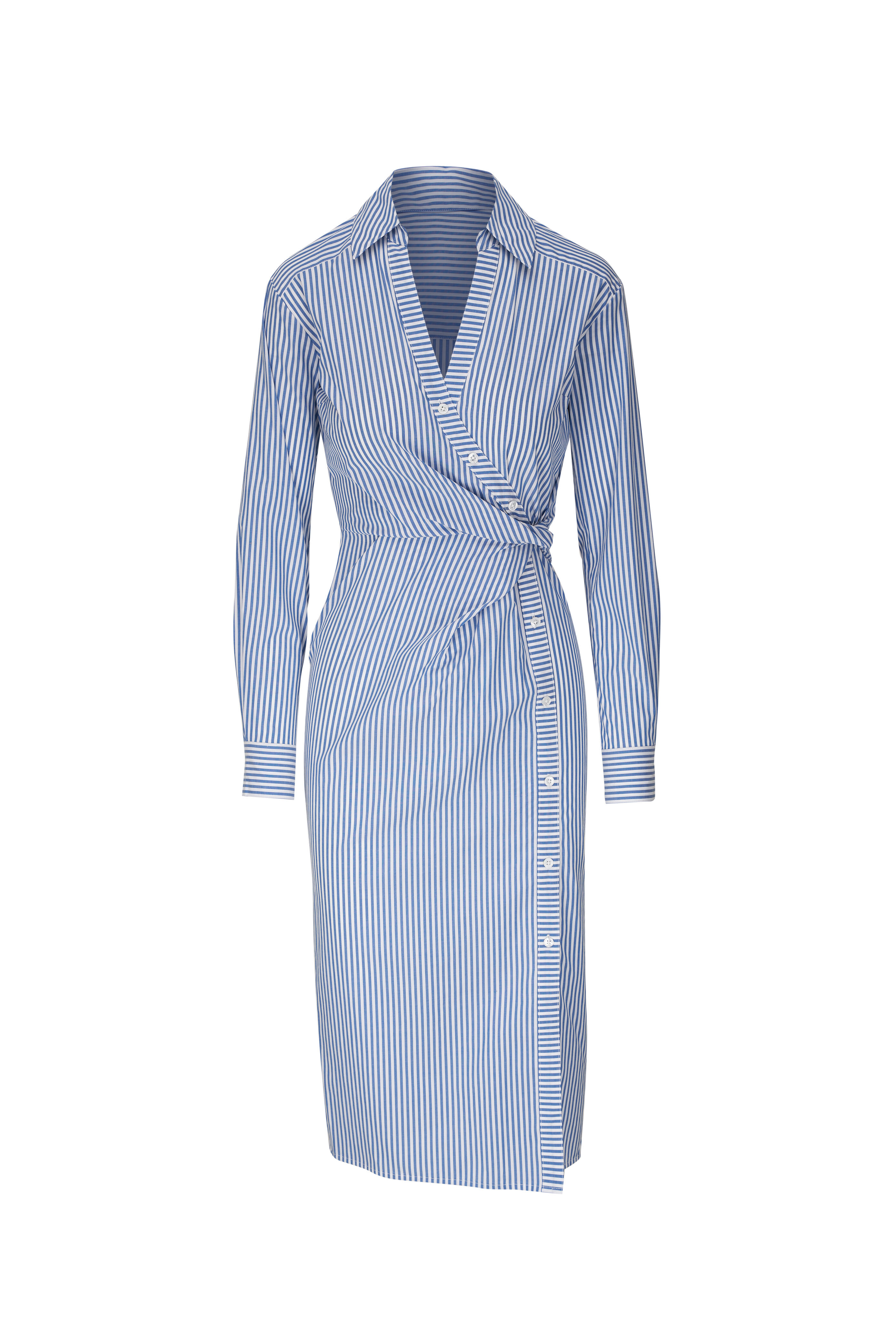 Veronica Beard - Wright Blue & White Stripe Cotton Dress