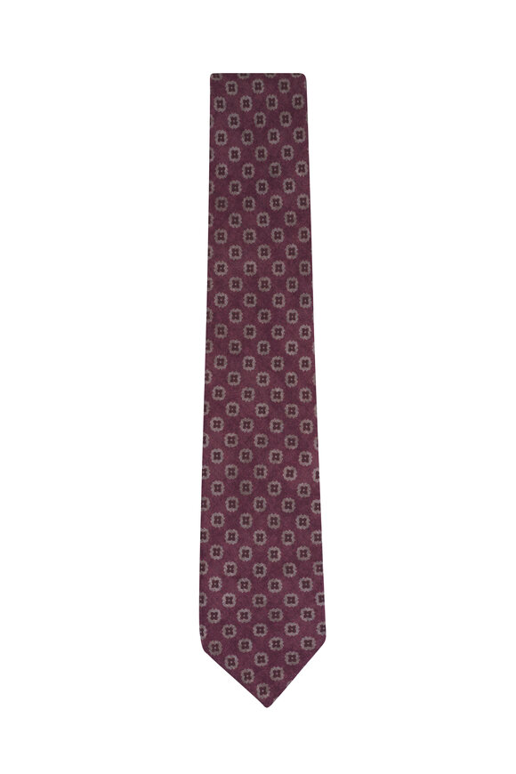 Paolo Albizzati Rust Geometric Print Wool Necktie
