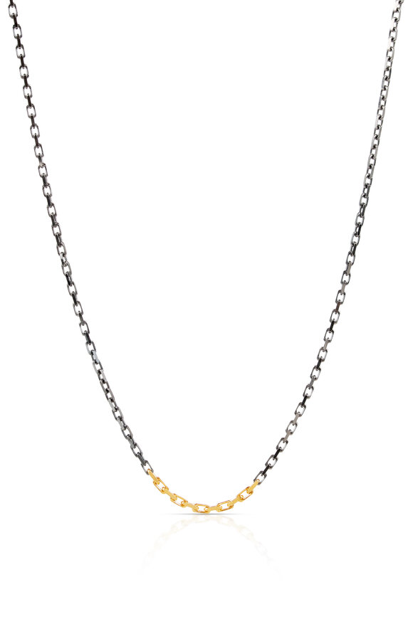 .925Suneera Sterling Silver & Gold Chain Necklace - view 2