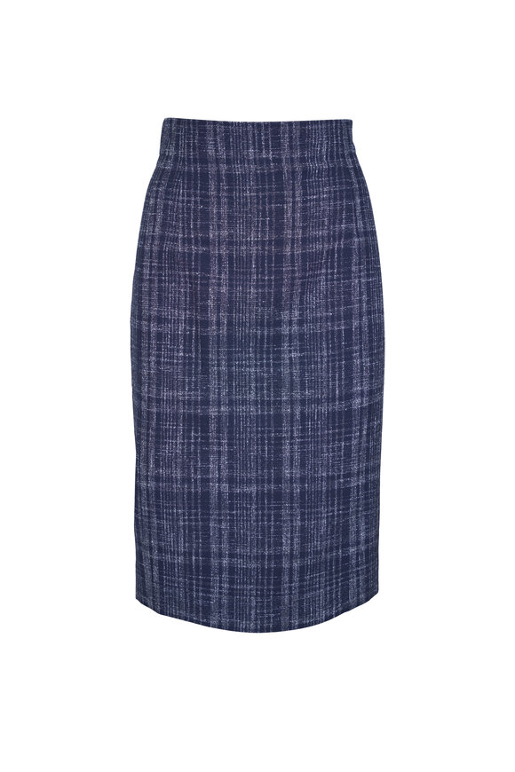 Akris Navy & White Pencil Skirt - view 1