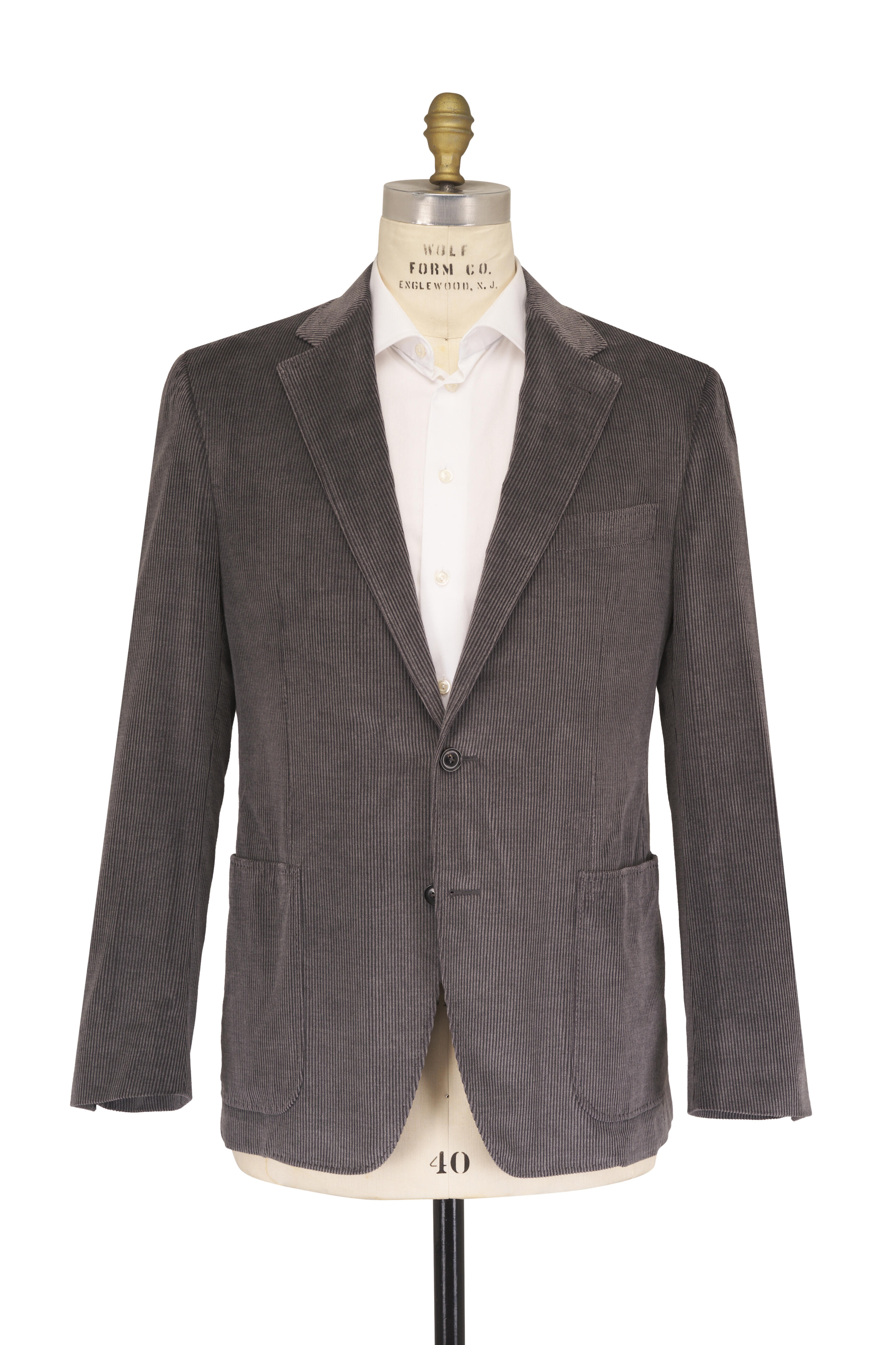 Canali - Gray Luxury Solid Corduroy Sportcoat - view 2