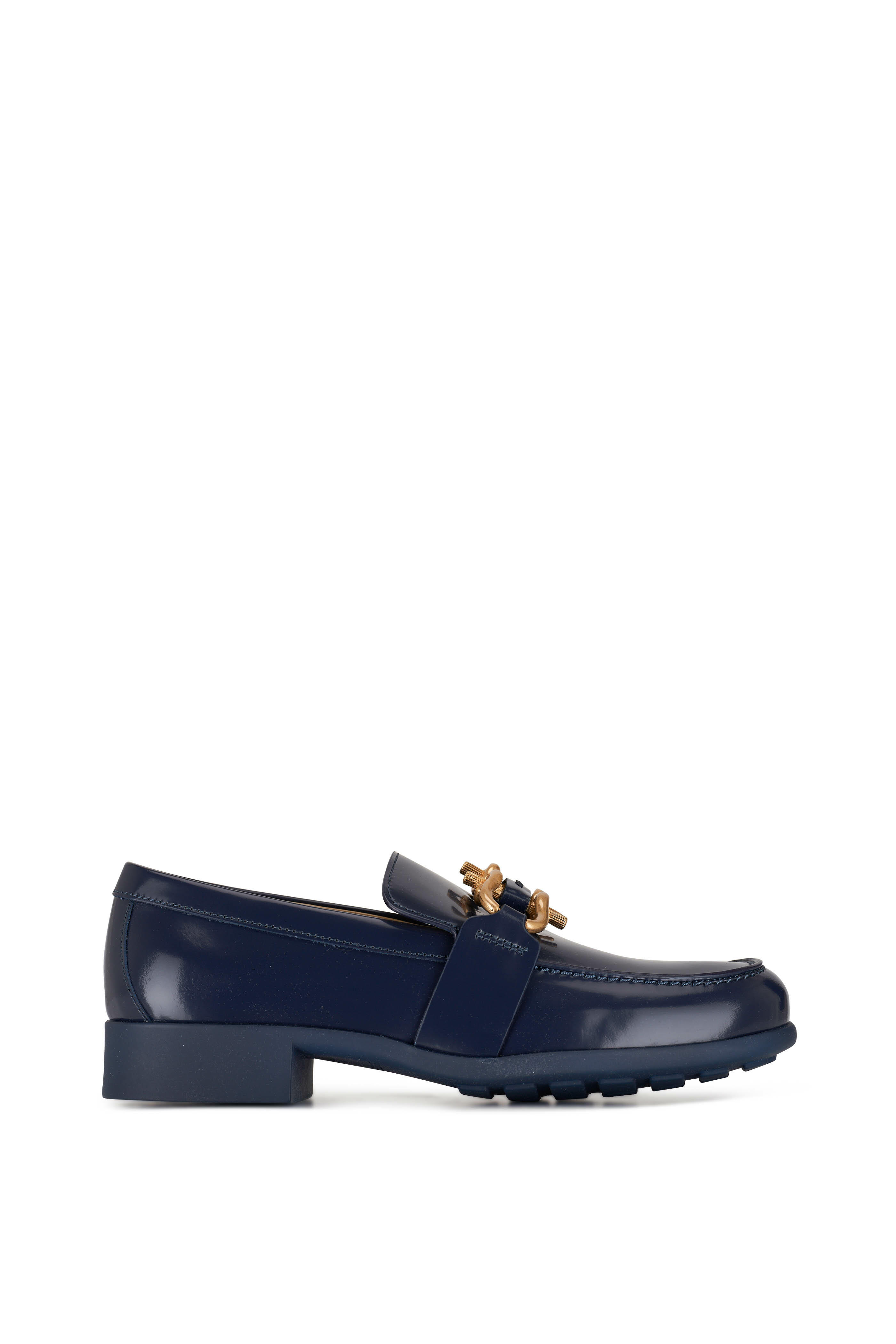 ◆BOTTEGA VENETA 最新作◆Monsieur レザー ローファー/Abyss◆ Bottega Veneta - Monsieur Abyss Dark Blue Glossy Leather Loafer