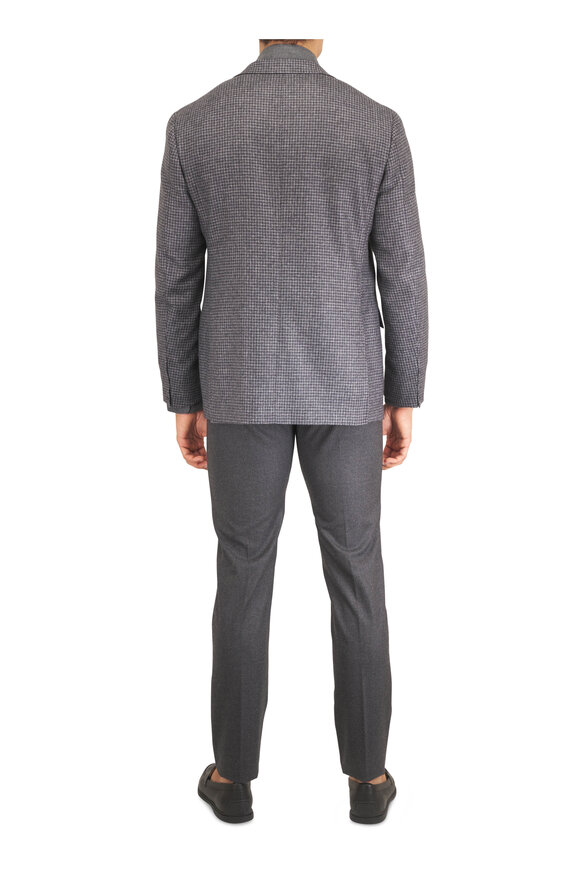 Canali Charcoal Gray Houndstooth Wool Sportcoat - view 4