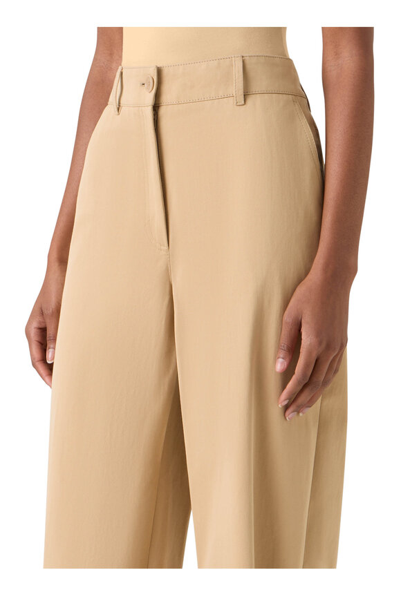 Akris Punto Fraser Beige Cotton Gabardine Barrel Leg Pant - view 4