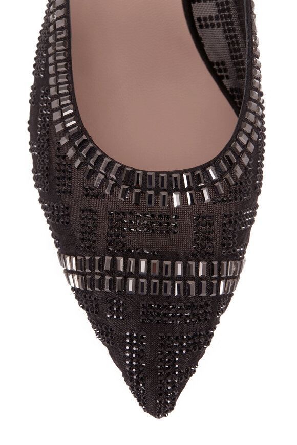 Fendi - Colibrì Sabot Black Mesh Embellished Mule, 55mm