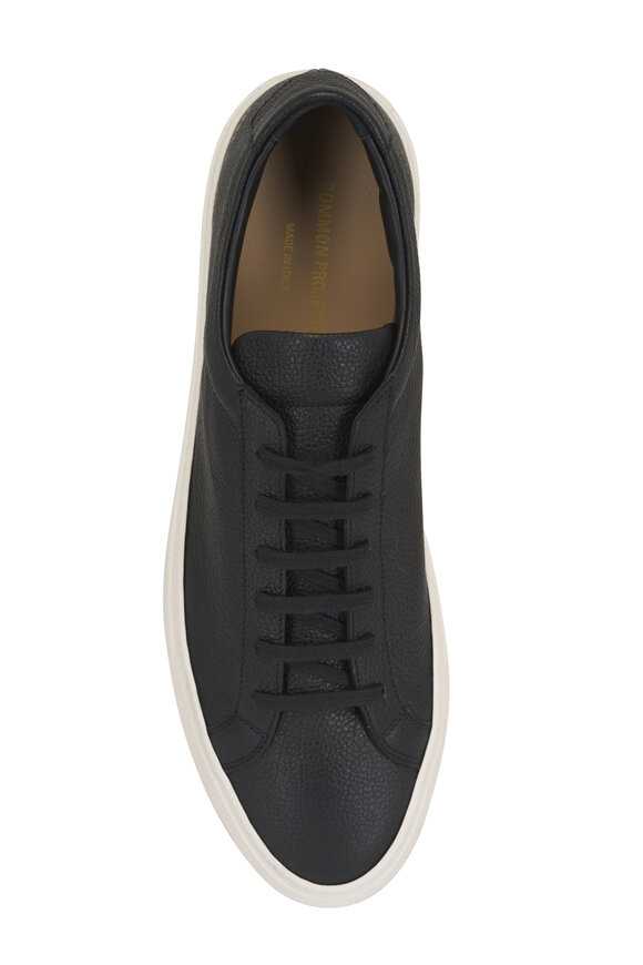 Common Projects Achilles Premium Black Grained Leather Sneaker - view 4