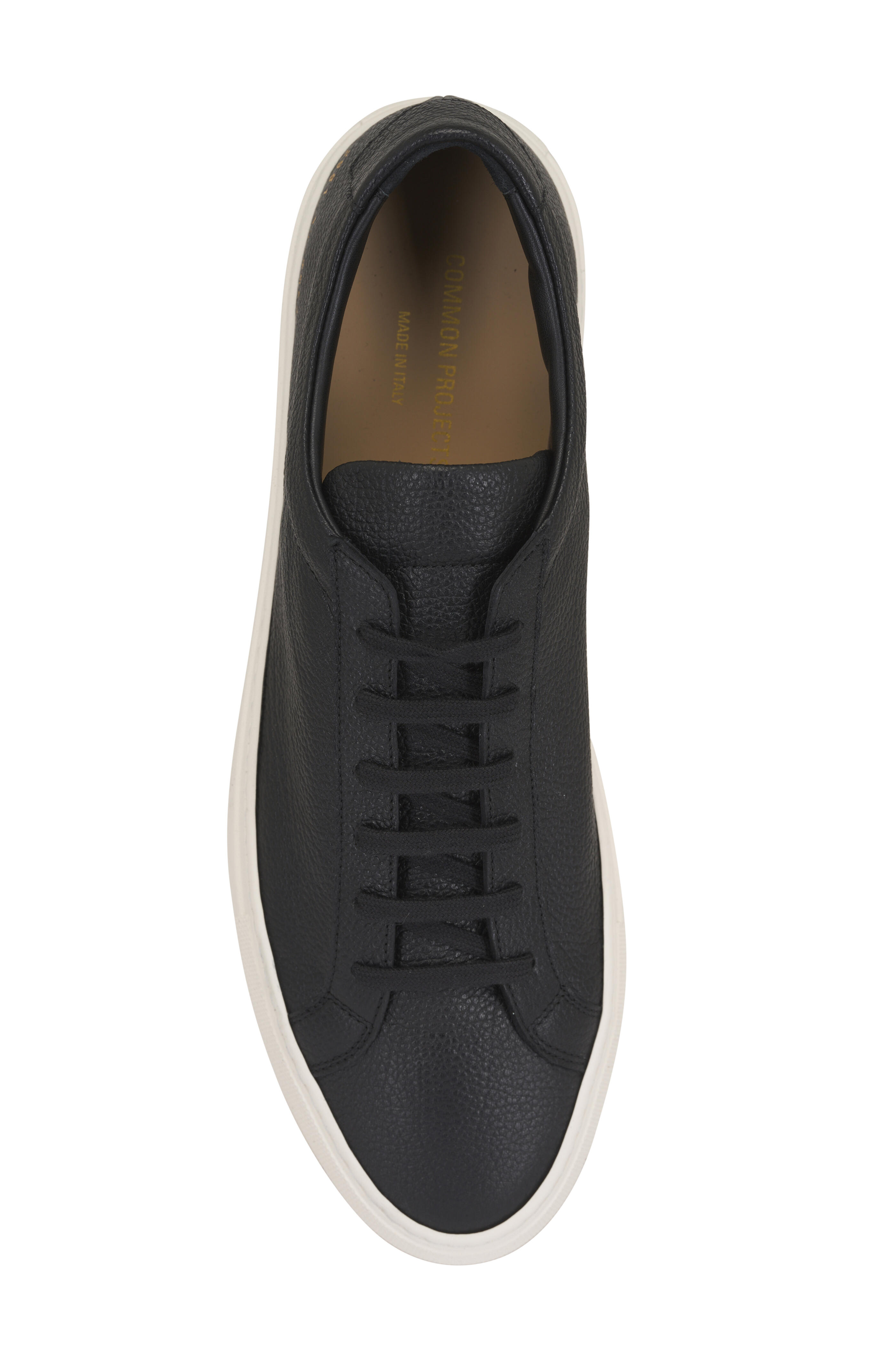 Common Projects - Achilles Premium Black Grained Leather Sneaker