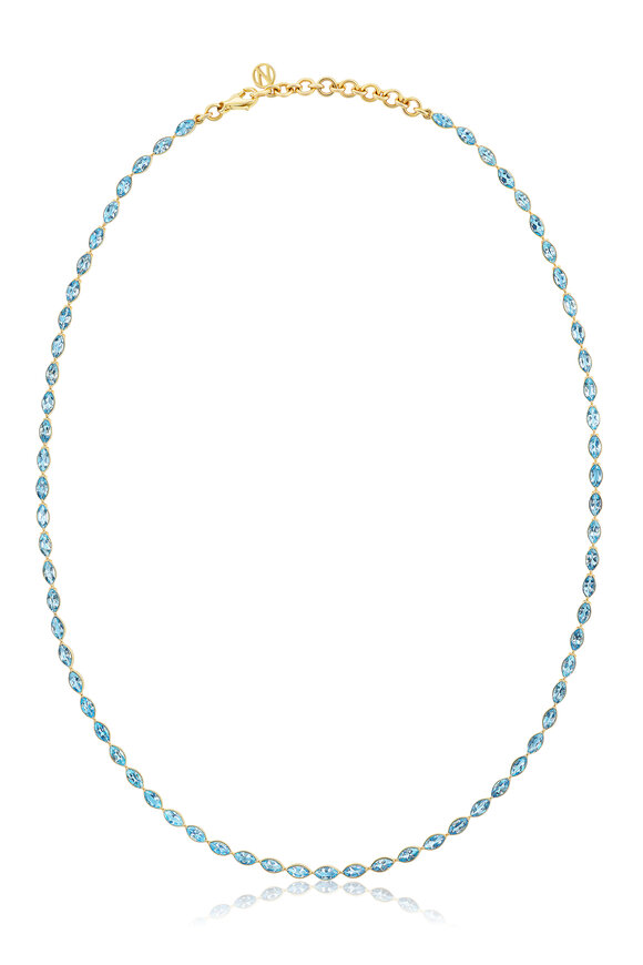 Nam Cho 18k Yellow Gold Aquamarine Bezel Necklace - view 1