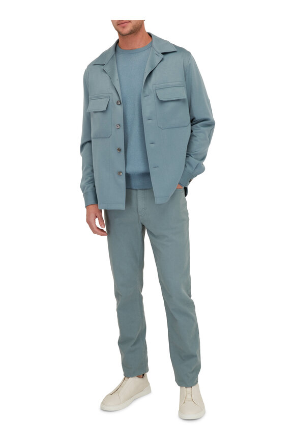 Zegna - Light Avio Blue Cashmere Overshirt 