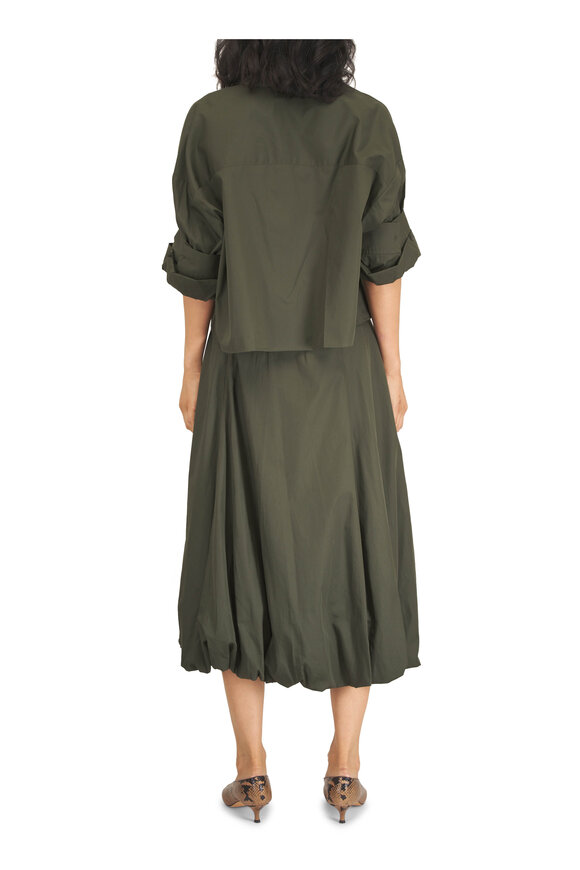 TWP Full Intentions Olive Cotton Bubble Midi-Skirt - view 4