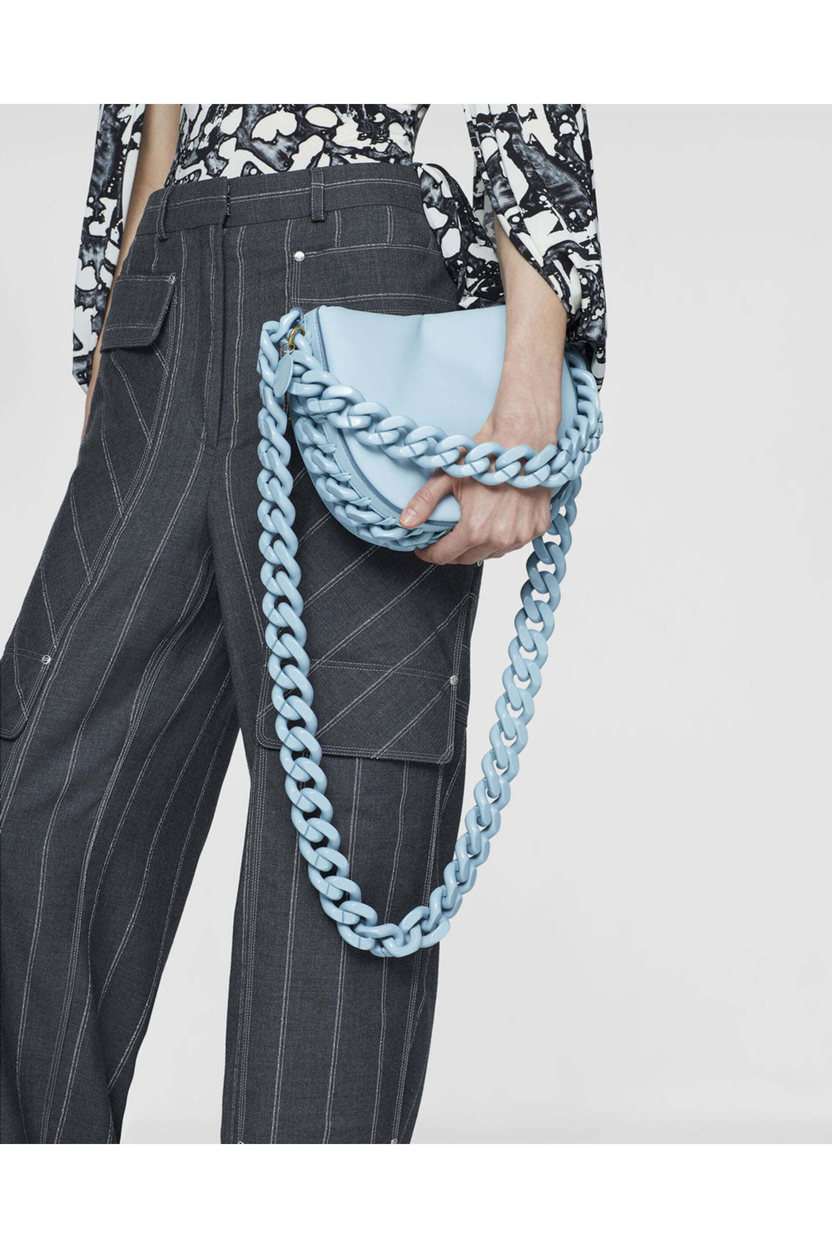 Stella McCartney - Small Puffy Tonal Frayme Shoulder Bag in Blue